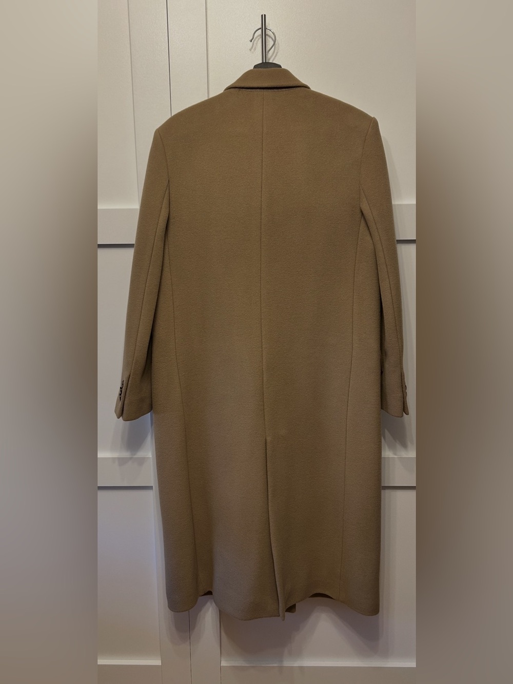 Massimo Dutti Wool Blend Double Breasted Coat in Camel - Picture 3 of 9
